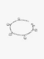 Sterling Silver Pavé Charm Bracelet