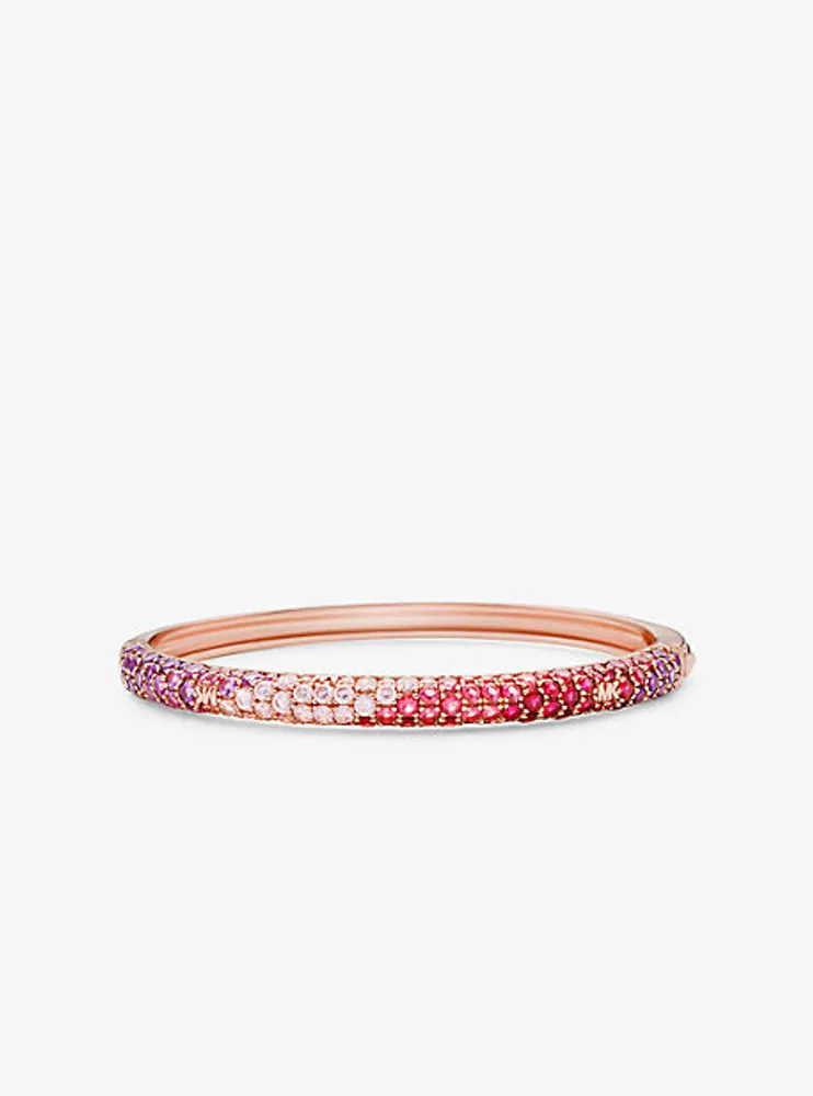 Bracelet en argent sterling à placage en or rose 14K à pavé à effet ombré