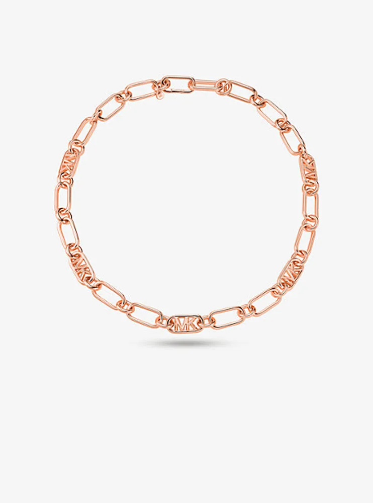 Collier à maillons en argent sterling à placage en métal précieux