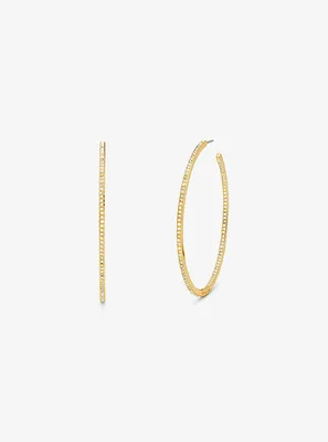 Anneaux doreilles en laiton à placage en or 14K à pavé