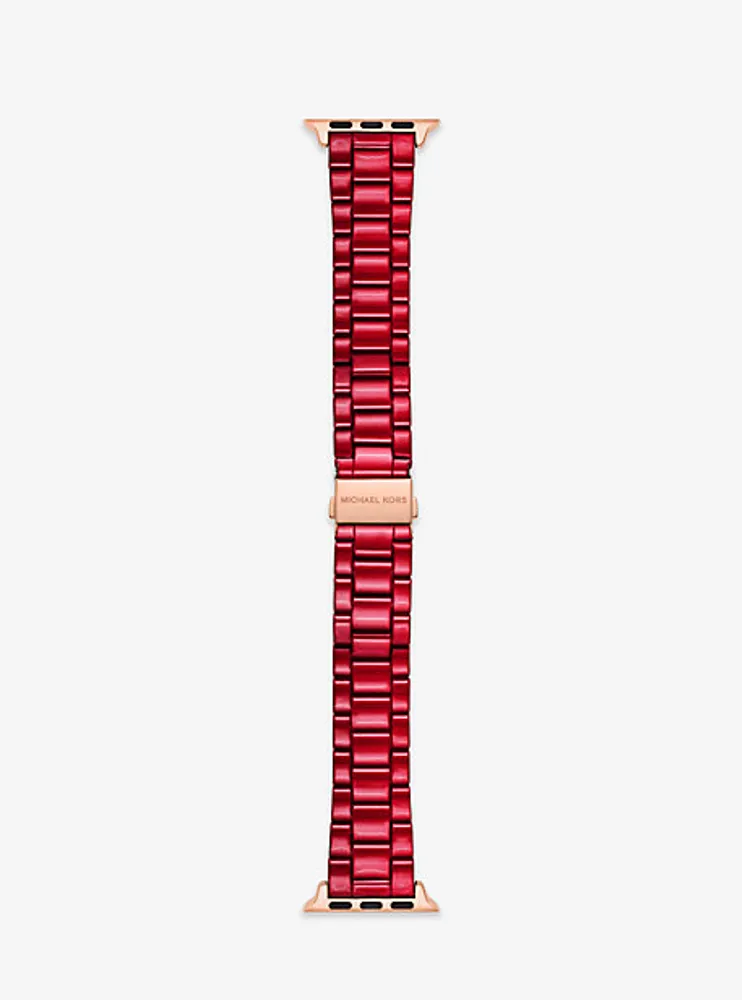 Red-Coated Stainless Steel Strap For Apple Watch®