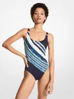 Maillot de bain en mélange nylon à effet teint au nœud