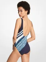 Maillot de bain en mélange nylon à effet teint au nœud