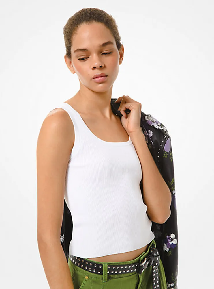 Ribbed Stretch Viscose Tank Top