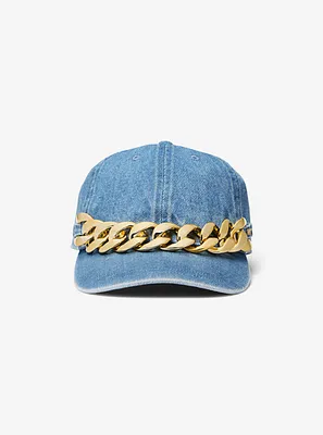 Embellished Denim Baseball Hat