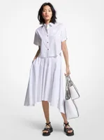 Stretch Organic Cotton Poplin Handkerchief Midi Skirt