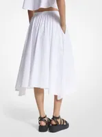 Stretch Organic Cotton Poplin Handkerchief Midi Skirt