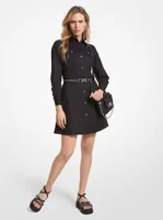 Robe chemisier en popeline de coton biologique extensible à ceinture
