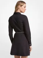 Robe chemisier en popeline de coton biologique extensible à ceinture