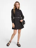 Robe chemisier en popeline de coton biologique extensible à ceinture