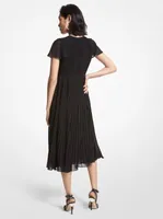Pleated Georgette Midi Dress