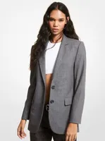 Striped Stretch Wool Boyfriend Blazer