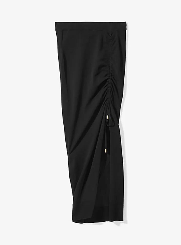 Jupe en mélange de viscose à ruché