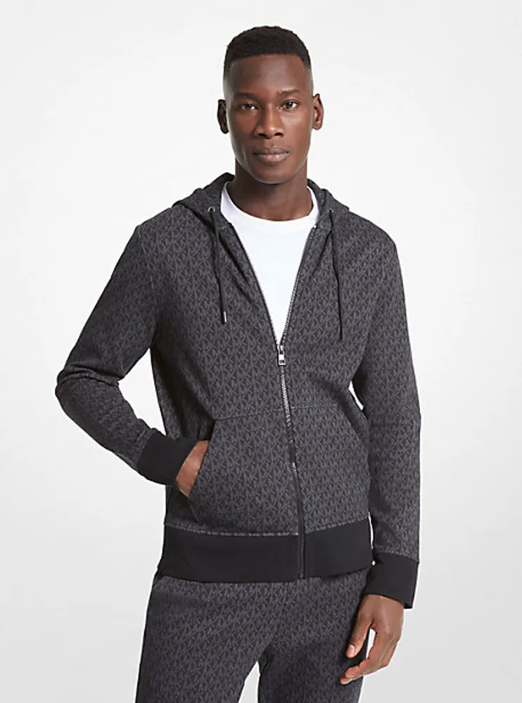 Logo Cotton Blend Zip-Up Hoodie