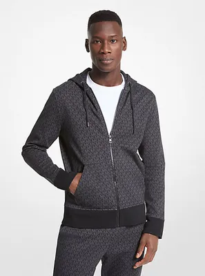 Logo Cotton Blend Zip-Up Hoodie