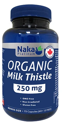 NAKA Platinum Organic Milk Thistle (250 mg - 75 veg caps)