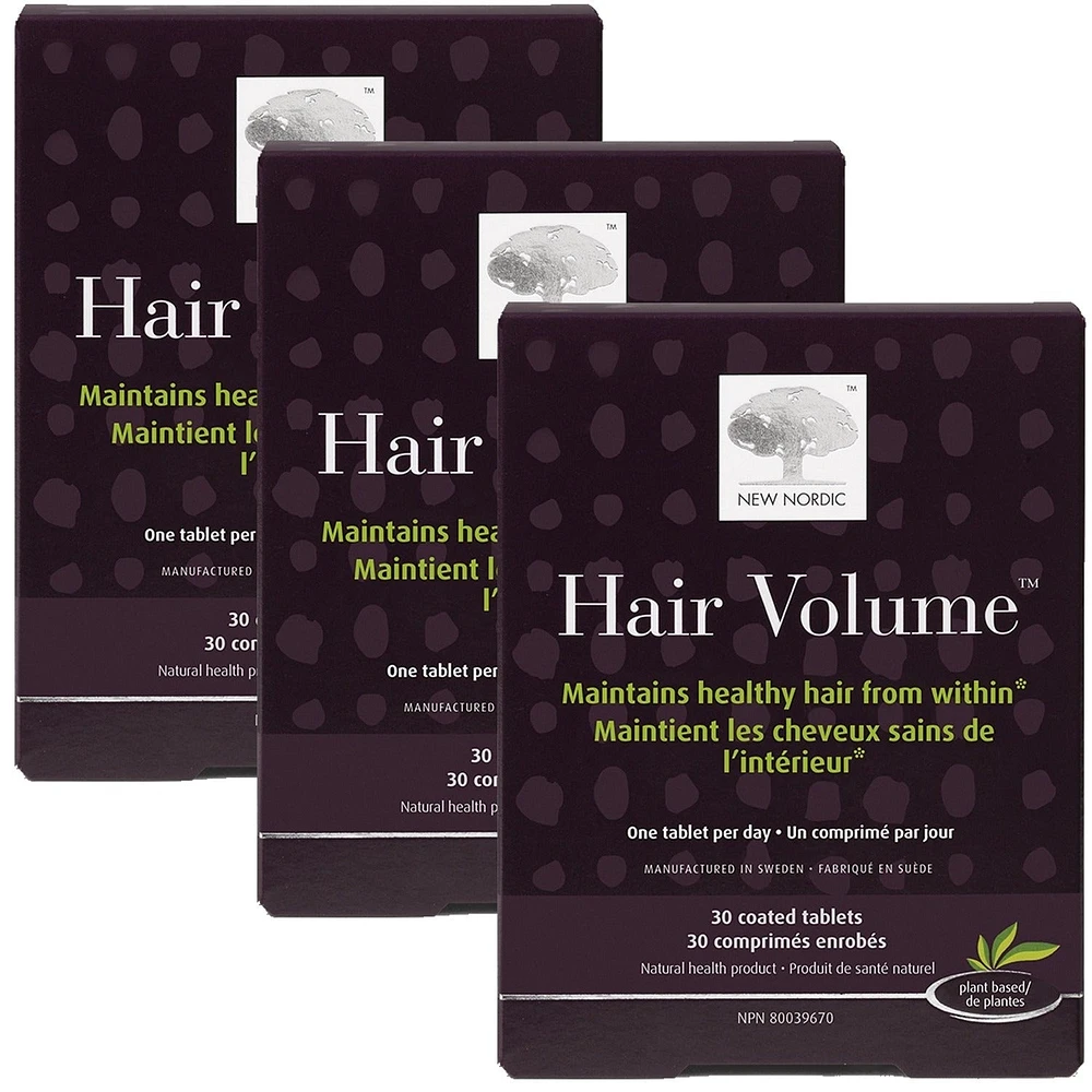 NEW NORDIC Hair Volume (30 coated tabs) 3-PACK