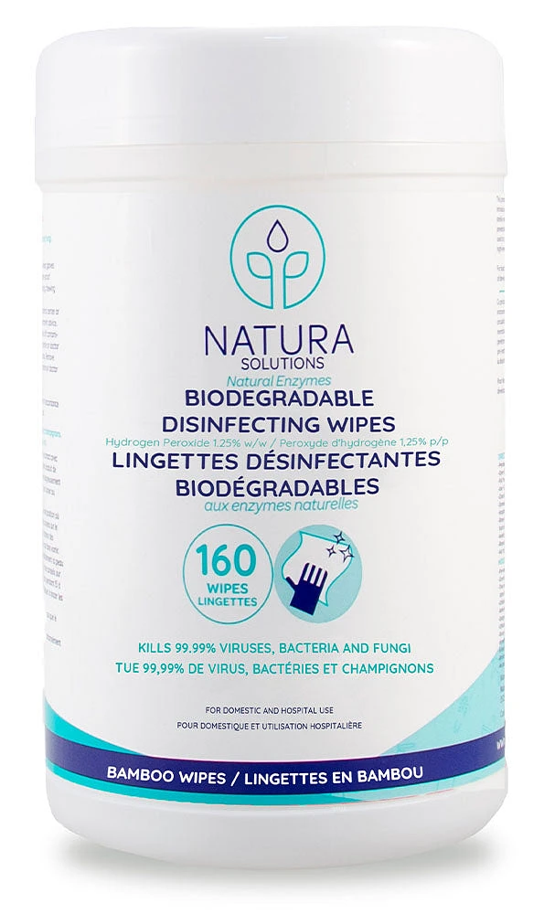 NATURA SOLUTIONS Biodegradable Disinfecting Wipes (160 wipes)