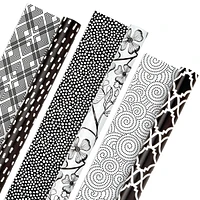 Hallmark All Occasion Reversible Wrapping Paper Bundle - Black and Whi