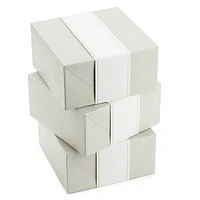 Hallmark 8" Medium Pearl White Gift Boxes with Wrap Bands (3 Boxes, 3