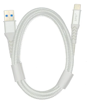 Jump+ USB-A to USB-C 1m Braided Cable - White
