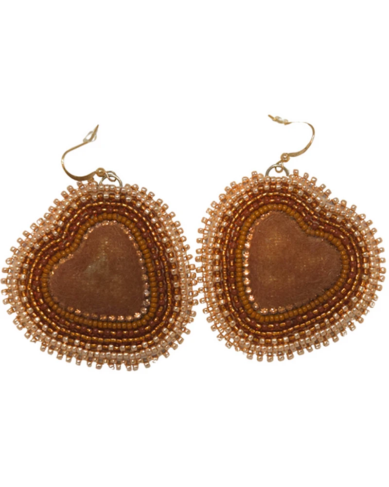Beaded Heart Earrings - Katelin Wilson