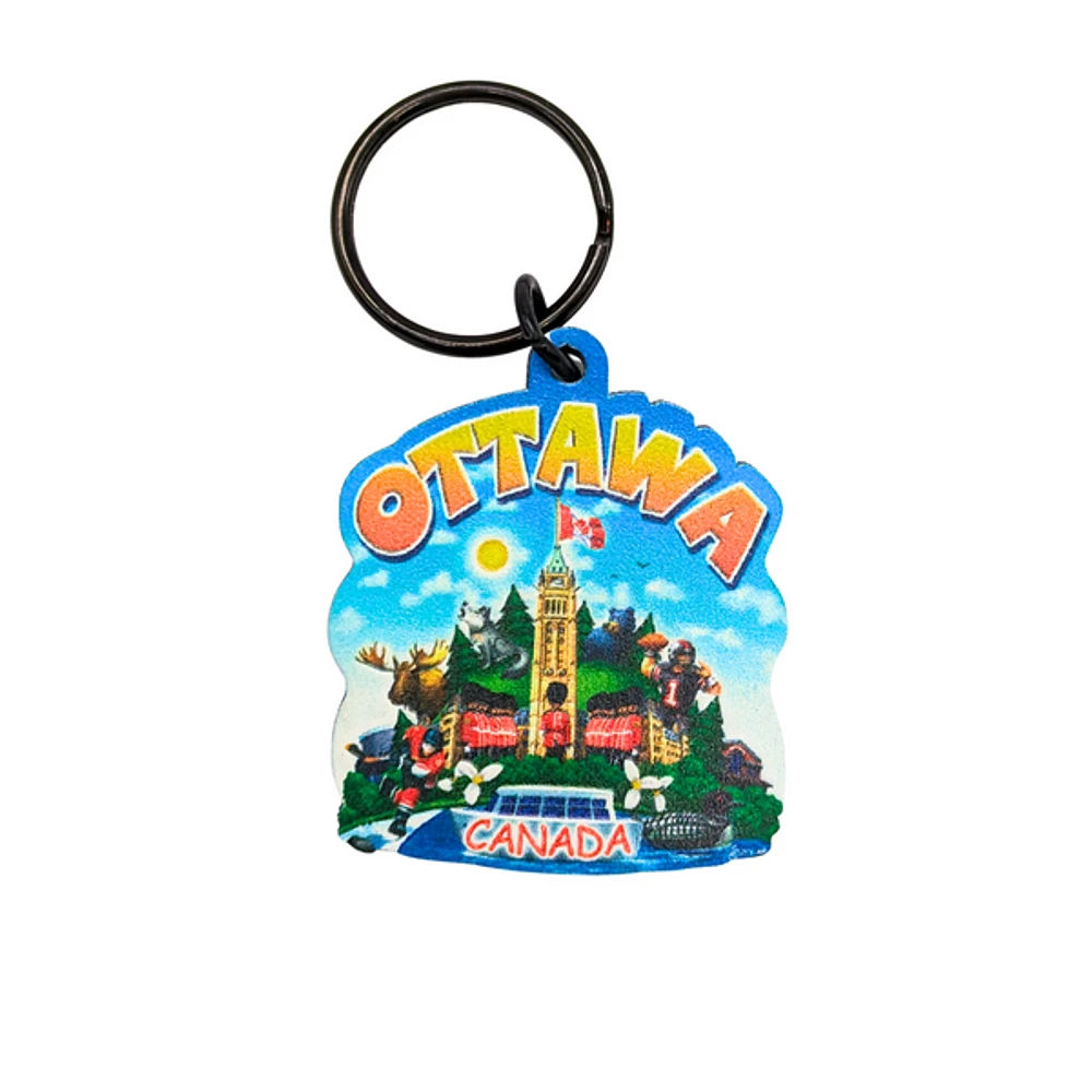 Ottawa Cartoon Painted Keychain