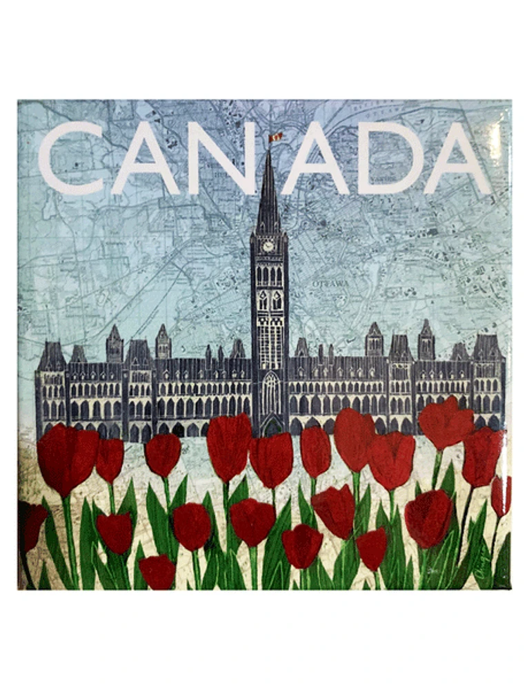 Canadian Parliament Map Magnet