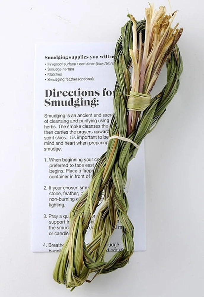 Traditional First Nations Smudge Braid - Sweetgrass