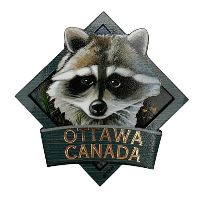 Ottawa Canada Racoon - Wooden Magnet