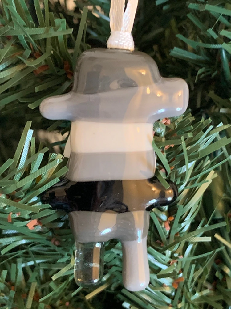Fused Glass Inukshuk Ornament