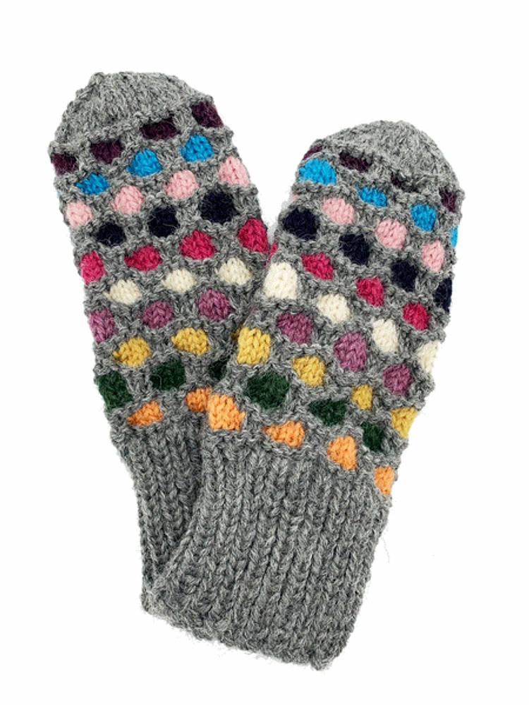 Hand Knit Bubble Mittens