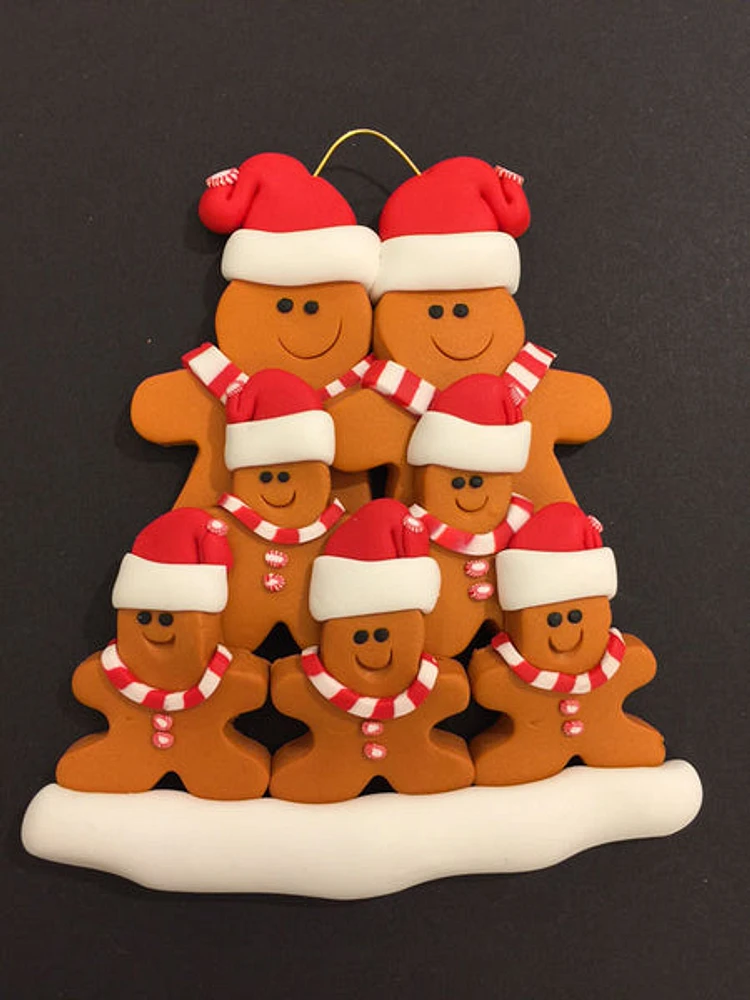 Ginger Bread Family of 7 Ornament