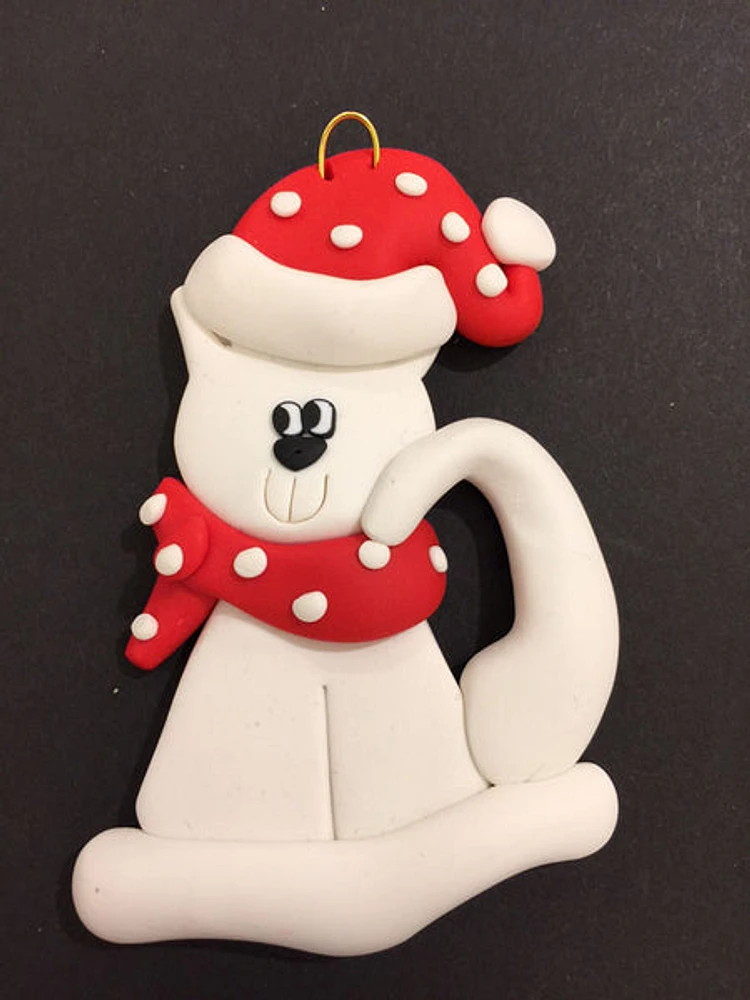 White Cat Ornament