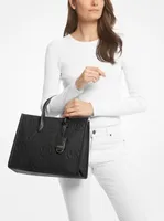 Michael Kors Mirella Medium Logo Embossed Pebbled Leather