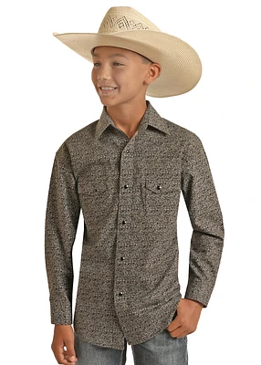 Black Vintage Snap Shirt