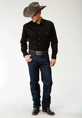Long Sleeve Poplin Shirt - Black