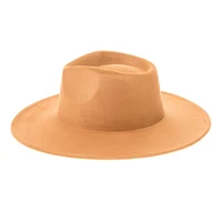 Vegan Suede Wide Brim Rancher Hat: Ivory