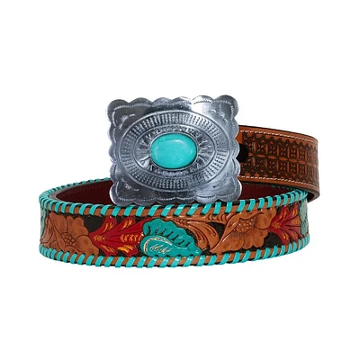 Tropical Forest Hand Tooled Belt