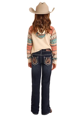 Horse Emblem Bootcut Jeans - Dark Wash