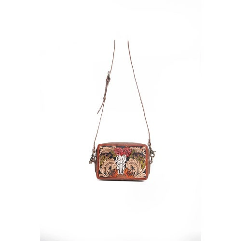 Winds of the Rose Hand Tooled Bag