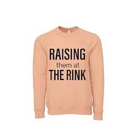 Raising Them at the Rink Sweatshirt - Peach