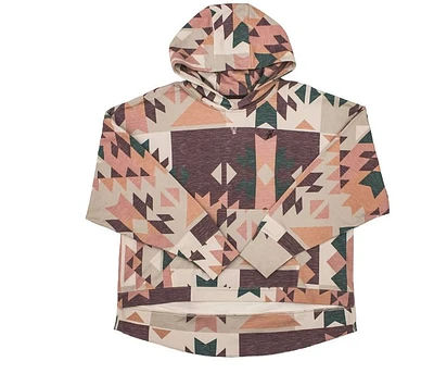 Ladies Roomy Hoodie - Burgundy/Grey