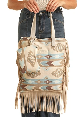 Printed Bag - Aztec with Fringe