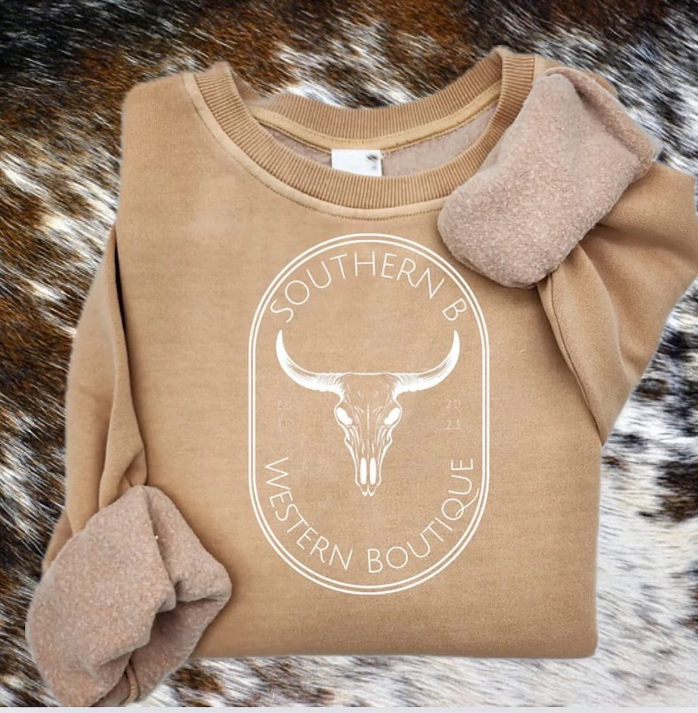 Southern B Longhorn Crew - Tan