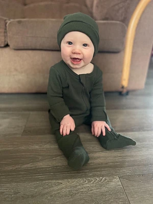 Tal + Love Waffle Beanie - Forest Green