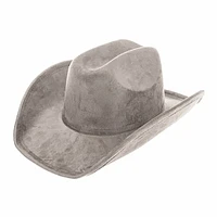 Vegan Suede Western Cattleman Hat: Denim