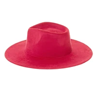 Vegan Suede Wide Brim Rancher Hat: Ivory