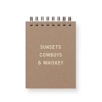 Sunsets Cowboys Whiskey Mini Jotter Notebook