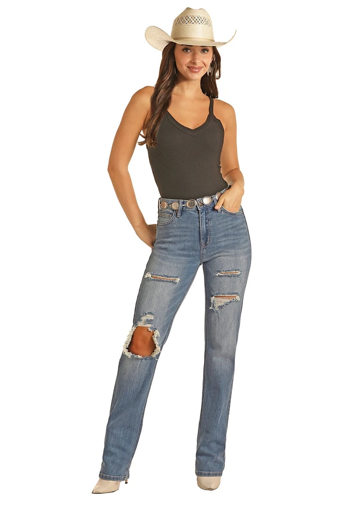Medium Wash Modest Boot Jean
